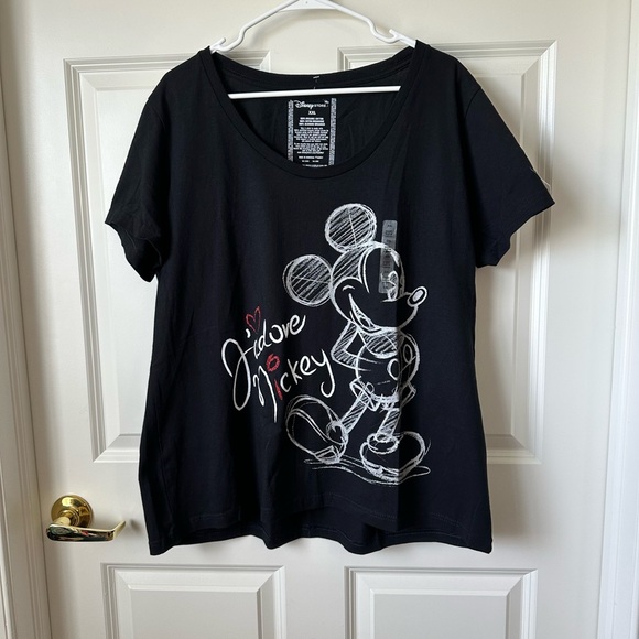 Disney Black J'adore Mickey T-Shirt Women's size XXL Mickey Mouse - Picture 1 of 7
